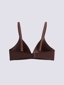 Loungeista 3件套V型女士舒适无钢圈软杯纯色文胸，内衣文胸 - 軍綠色 - 查看 5