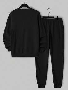 EURMUSE Men Lion Printed Regular Sweatshirt Set - Black - View 3