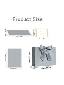 1/2/5个装，大号礼品袋，带丝带、1张贺卡和2张薄纸，便携式纸质礼品袋，带提手，生日礼品袋，婚礼派对母亲节礼物袋