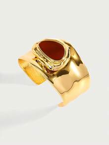 Glisma Vòng tay bản rộng màu vàng cổ điển thanh lịch, thời trang dành cho nữ, gợi cảm/sang trọng, thích hợp cho mùa hè/đi biển/dự tiệc, nhiều lớp/đính đá quý/hạt cườm/pha lê, kiểu dáng charm/to bản, dành cho mẹ/phụ nữ/cô gái/người mẹ. - Vàng - Xem 4