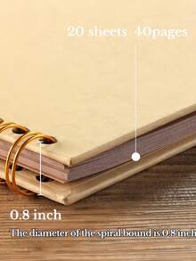 SHEIN 8x8英寸/10x10英寸DIY剪贴簿相册40页/20张精装牛皮纸剪贴簿相册纪念册适用于婚礼和周年纪念家庭 - 黃色 - 查看 5