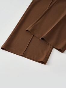 GlowEve Women's Casual Long Sleeve Top And Pants Two Pieces Set - Coffee Brown - View 7