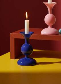 Joivida 1 Stück hochwertige und stimmungsvolle, retrofranzösische römische Säulen-Glaskerzenhalter, einfaches und modernes Gefäß, Zweifachnutzung, robuste Glasstruktur, geeignet für Heimdekoration, Hochzeit, Party und Tischmitte, Valentinstag, Ramadan-Fest - Verschiedenfarbig - Übersicht 2