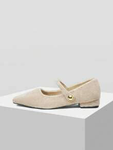 Mnmlis Women's Elegant Pointed Toe Pumps, Minimalist Design For Commuting For Christmas - Apricot - View 3