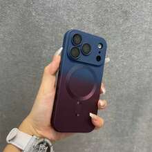 适用于 17 Pro Max、17 Pro、17 Air 的时尚渐变硅胶多色磨砂磁吸手机壳，也适用于 17、16、15、14、13、12、11 Pro Max Plus、16E 的保护套 - 藍紅色 - 查看 1