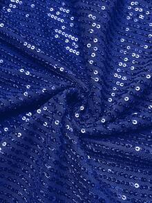 Firerie Bộ đồ liền thân ống rộng tay cánh dơi đính sequin màu trơn cỡ lớn dành cho nữ - Màu xanh lam - Xem 8