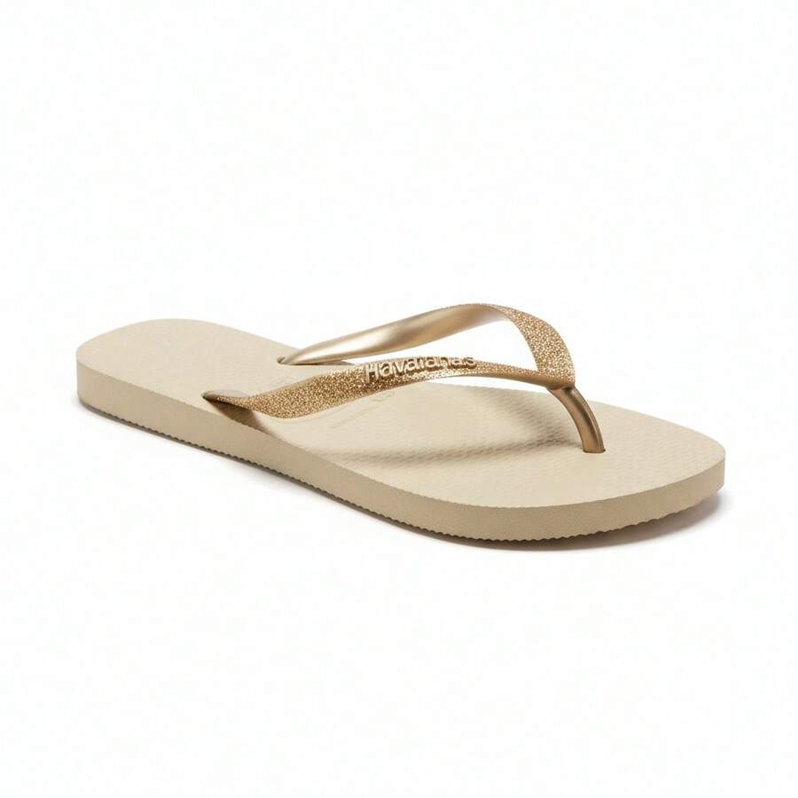 Havaianas 女士休闲日常舒适平底人字拖凉鞋，百搭 - 玫瑰金 - 查看 1