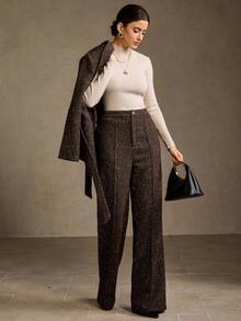 MOTF PREMIUM WOOL PRESS CREASE SUIT PANTS - Coffee Brown - View 8