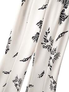 GlowEve CURVE Plus Size Elegant Floral Print Jumpsuit For Commuting - Apricot - View 5