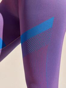 Exploreva Quần legging tập yoga cạp cao liền mạch kiểm soát bụng cho nữ; Quần bó thể thao đa năng co giãn cao thông thường; Thích hợp cho yoga, hoạt động ngoài trời, thể dục, đạp xe, chạy bộ, tập luyện; - Màu tím - Xem 2