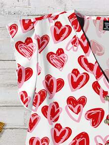 EMERY ROSE 大码爱心印花休闲简约衬衫，适合新年穿着 - 彩色 - 查看 4