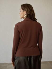 MOTF PREMIUM PLUS MOCK NECK SLIM FIT T-SHIRT - Coffee Brown - View 3