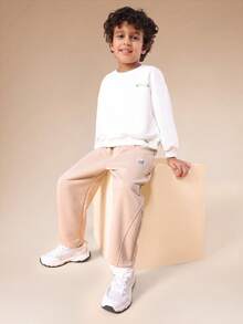 SUMWON Boys Casual Fleece Sweatpants With Elastic Waistband Ribbed Cuffs Relaxed Fit Jogger Pants For School Playground Daily Wear Comfortable Bottoms Vacation - Yellow - View 3