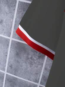 Manfinity Homme Camiseta de manga corta casual y versátil con cuello redondo y estampado de letras para hombres - Gris - Ver 5