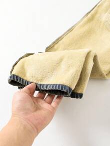 SHEIN Young Boys Loose Fit Blue Denim Thermal Lined Pants, Autumn/Winter - Dark Wash - View 6