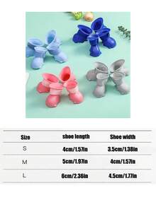 PETSIN 1 双宠物防滑雨鞋；防水耐磨户外狗雨鞋；宠物用品。 - 彩色 - 查看 12