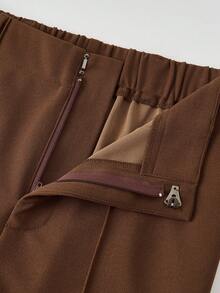 GlowEve Women's Casual Long Sleeve Top And Pants Two Pieces Set - Coffee Brown - View 5