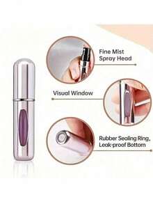 1/3/5/10/15 chai nước hoa du lịch có thể nạp lại, bình xịt du lịch 5ml, bình đựng nước hoa bỏ túi, bình xịt khi đi du lịch - Nhiều màu - Xem 5