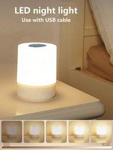 1. 触控式暖光床头灯，护眼LED夜灯，USB插电/可充电，2种供电模式，睡眠灯，夜间护理灯