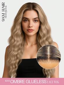 9 Am Hair Store Real Human Hair Gradient Ash Blonde With Brown Roots Body Wave Hair 6 X 4 Zip Zag Pre-Cut Lace Upgrade Ready To Wear And Go Lace Wigs 180% Density 22-28 Inch Pre-Plucked Hairline Lace Closure Wig 100% Natural Real Human Hair Wig Glue-Free Wig Glue-Free Shiny Wig Real Human Hair Christmas Wig Y 2 K Human Hair Wig Christmas Gifts