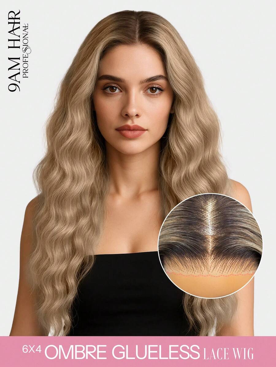 9 Am Hair Store Real Human Hair Gradient Ash Blonde With Brown Roots Body Wave Hair 6 X 4 Zip Zag Pre-Cut Lace Upgrade Ready To Wear And Go Lace Wigs 180% Density 22-28 Inch Pre-Plucked Hairline Lace Closure Wig 100% Natural Real Human Hair Wig Glue-Free Wig Glue-Free Shiny Wig Real Human Hair Christmas Wig Y 2 K Human Hair Wig Christmas Gifts