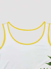 SHEIN EMERY ROSE CURVE 2pcs V-Neck Sleeveless Dress & Short Sleeve Open Front Cardigan Set - Yellow - View 3