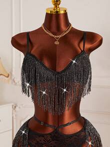 MidnightGlam 2件套蕾丝内衣套装（无钢圈、三角内裤），Rave - 黑色 - 查看 6