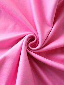 Mr Men Little Miss X SHEIN Young Girl Casual Daily Commute Cute Cartoon Letter Print Long Sleeve T-Shirt, Autumn/Spring - Pink - View 6