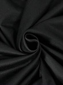 SHEIN ChillGRL 2pcs/Set Teen Girls V-Neck Letter Print Hoodie Sweatshirt And Cargo Pants Casual Outfit - Black - View 7