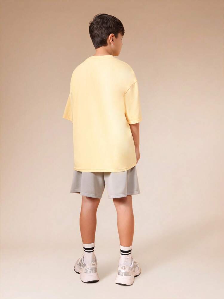 Oversized Varsity Crew Tee And Shorts Set