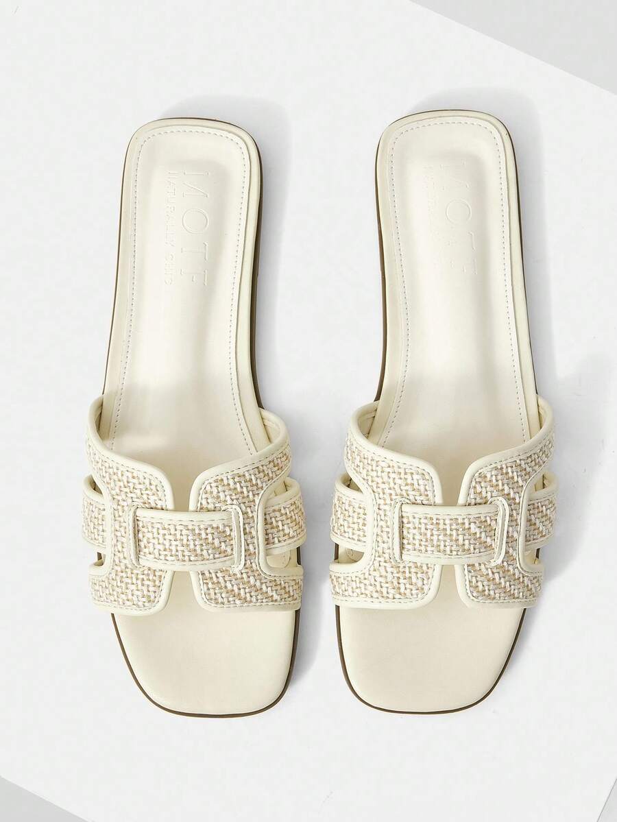 MOTF PREMIUM 露趾编织平底凉鞋