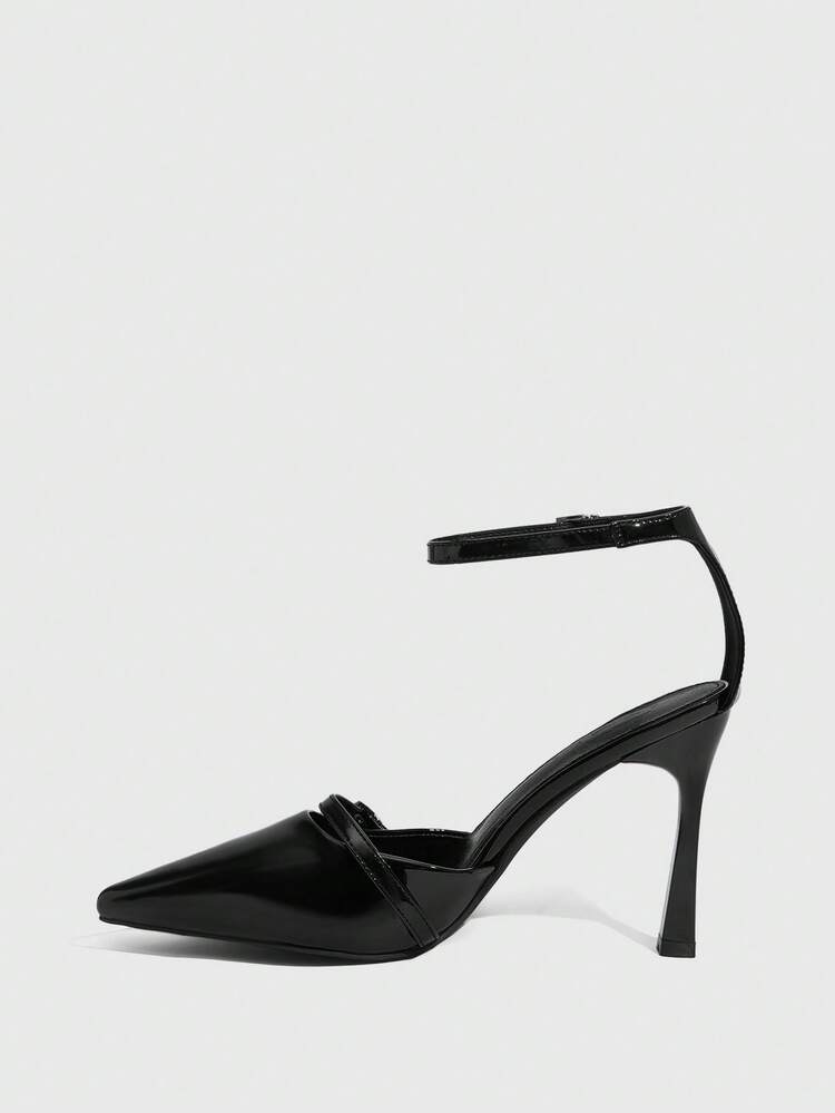 CUCCOO SZL Women's Fashionable Sexy Party Ankle Strap Pointed Toe Pumps For Christmas