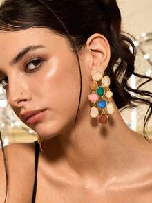 Glisma 女士吊坠耳环，服装，哥特风/哥特式，复古，串珠，西部风珠宝，金属/纹理，宝石，秋冬，送给妈妈/女士/女孩/母亲，高级，复古，十字架，性感/优雅，夏季/海滩/舞会，多层/宝石/串珠/水晶，魅力/粗犷 - 彩色 - 查看 3