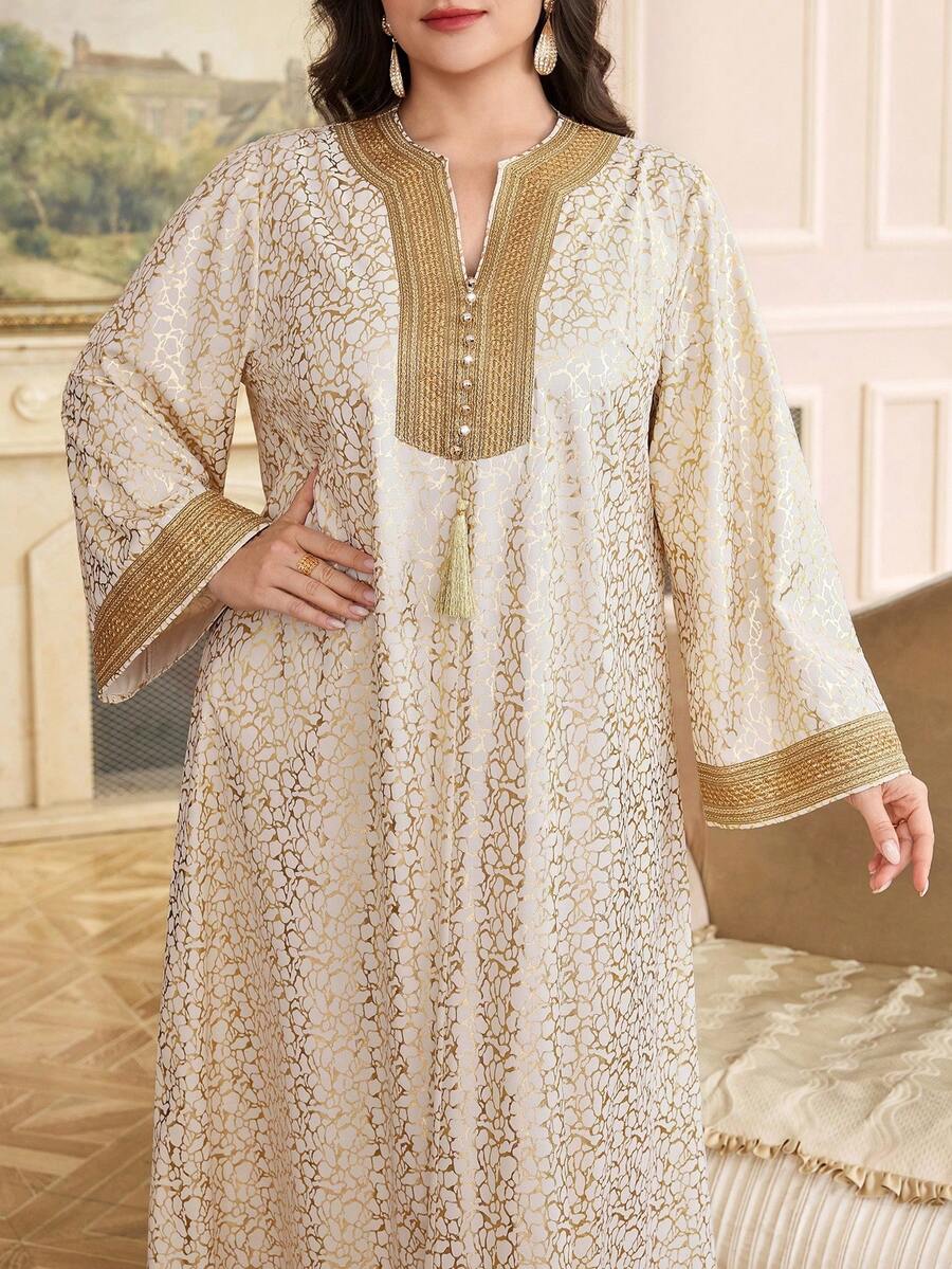 Al Najma 大码女士土耳其长裙和阿拉伯传统长袍 - 彩色 - 查看 1