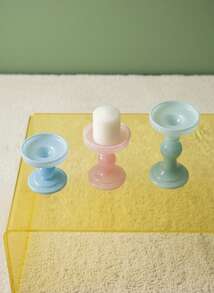 Joivida 1个玻璃烛台，透明水晶烛台，适用于蜡烛，优雅烛台，玻璃烛台，适合餐桌中心装饰，婚礼派对，圣诞节，感恩节，抛光工艺，圣诞节，情人节 - 彩色 - 查看 4