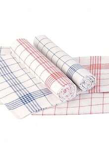 6条/12条装大号格子厨房抹布，吸水性强，柔软可重复使用清洁布，速干洗碗布，洗碗抹布 - 彩色 - 查看 3