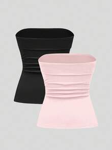 ROMWE Grunge Punk Hauts femme multicolores à ourlet fendu noir et blanc