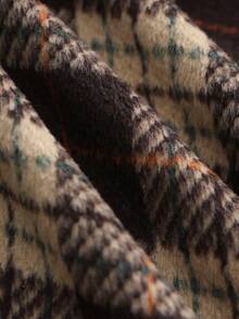 Franclia Women's Brown Plaid Wool Midi Skirt, New Autumn/Winter Style, Fashionable High-Waisted, Slimming A-Line, Bodycon, Retro, Thick Plaid Mini Skirt,Women's Mini Skirt.Winter For Women,Christmas,New Year ,White For New Year's Eve,Party,Beach,Elegant,Casual For Women,Romance, Valentine's Day, Dating,Graduation Season Attire, Fashionable Casual Commuter Wear, Business Office Wear, Versatile And Stylish Everyday Casual Wear, Urban Teacher's Professional Attire