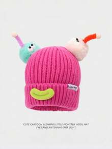 Zazumi New Style Funny Knitted Hat Windproof And Cold-Proof Ear Protection Hat, Hoodie Hat For Girls. Silly Hat, Autumn And Winter Knitted Hat, Cute Girls' Face Slimming Knitted Hat, Sausage Mouth Yarn Hat, Monster Hat - Multicolor - View 10