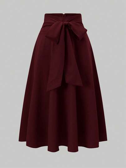 Franclia تنورة قلم أنيقة متعددة الاستخدامات مزينة بفيونكة على الخصر، مناسبة للحفلات والذهاب إلى العمل