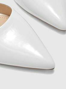 CUCCOO BIZCHIC Zapatos de tacón de punta elegantes y de moda para mujer, versátiles para ir al trabajo - Blanco - Ver 9