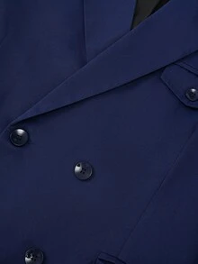 Manfinity Bizformal Bộ vest nam màu xanh hải quân hai hàng cúc, cổ ve áo, túi trang trí, kiểu dáng công sở thường ngày, vest nam công sở, vest hai hàng cúc màu xanh hải quân, vest nam dự tiệc, trang phục Halloween, mùa đông, phong cách cổ điển, trang phục dành cho nam giới giàu có, lễ hội, khách mời đám cưới, dạ hội, trang phục công sở nam, trang phục dự tiệc, Halloween, mùa đông, phong cách cổ điển, trang phục dành cho nam giới giàu có, lễ hội, khách mời đám cưới, dạ hội. - Màu xanh hải quân - Xem 5