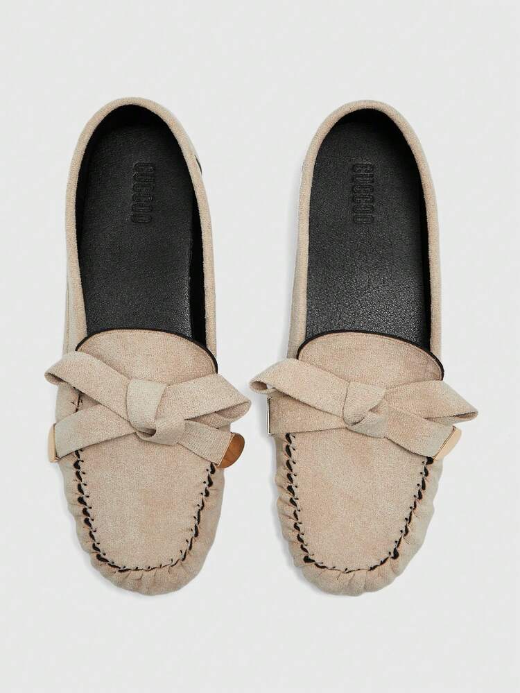 CUCCOO BIZCHIC Mocassins Casuais e Versáteis para Mulheres com Decoração de Laço