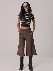 MUSERA 条纹针织圆领修身短袖T恤 休闲可爱冬季舒适家居针织衫 Coco Cloud Spring - 彩色 - 查看 5