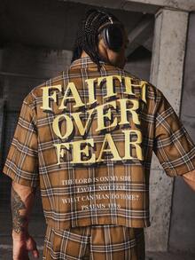 PAVTROS Men's Streetwear Cropped Pants Set Plaid Pants Men 2 Piece Set Men S Two Piece Set Pants Streetwear - Brown - View 5