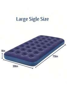 Colchón de aire, colchón inflable tamaño individual con superficie superior acolchada en onda, cama de aire duradera para el hogar, campamento y huéspedes - capacidad de peso de 500 libras (azul oscuro) - Multicolor - Ver 5