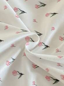 Newborn Baby Girl Outfit, Cute Leaf & Fruit Print, Contrast Color Collar & Trim, Long Sleeve Footed Jumpsuit & Swaddle Blanket 2pcs Set Baby Girl Newborn Set Baby Girl Newborn Newborn Clothes Set Newborn Bonnet And Long Sleeve Newborn Baby Layette Set - Apricot - View 3