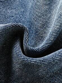 SHEIN Young Boys Loose Fit Blue Denim Thermal Lined Pants, Autumn/Winter - Dark Wash - View 9