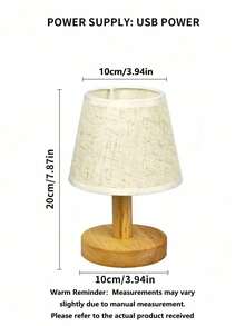 1个北欧风格木质USB充电LED夜灯/台灯，现代简约设计，适用于餐厅/卧室/酒吧/咖啡厅，毕业、生日、节日、床头、办公室，母亲节、父亲节礼物 - 黃色 - 查看 10