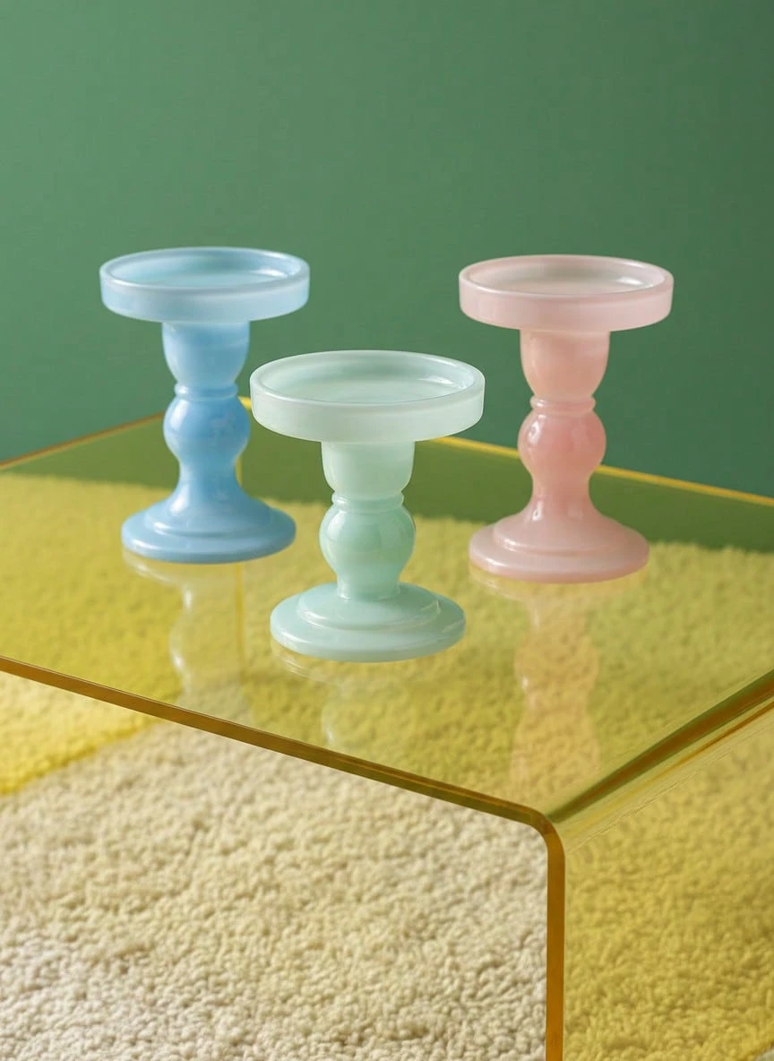 Joivida 1个玻璃烛台，透明水晶烛台，适用于蜡烛，优雅烛台，玻璃烛台，适合餐桌中心装饰，婚礼派对，圣诞节，感恩节，抛光工艺，圣诞节，情人节 - 彩色 - 查看 1